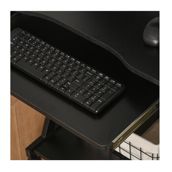 Τροχήλατο Μεταλλικό Γραφείο Υπολογιστή με Θέση για Πληκτρολόγιο 60 x 48 x 73 cm Χρώματος Μαύρο HOMCOM 836-293BK