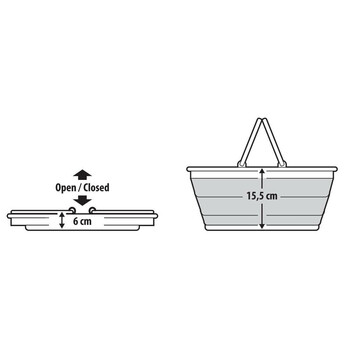 L4071.8 ΚΑΛΑΘΙ ΜΕΤΑΦΟΡΑΣ ΠΙΚ ΝΙΚ ΠΤΥΣΣΟΜΕΝΟ 6>15,5cm ΜΕ ΧΕΙΡΟΛΑΒΕΣ 8,5LT ΛΕΥΚΟ/ΓΚΡΙ