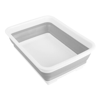 L4072.0 ΚΟΥΒΑΣ ΠΛΥΣΙΜΑΤΟΣ/ΚΑΛΑΘΙ ΜΕΤΑΦΟΡΑΣ ΑΝΤΙΚΕΙΜΕΝΩΝ ΠΤΥΣΣΟΜΕΝΟΣ 5>25cm ΜΕ ΧΕΙΡΟΛΑΒΗ 10LT ΛΕΥΚΟ/ΓΚΡΙ