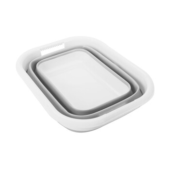 L4073.0 ΛΕΚΑΝΗ ΠΤΥΣΣΟΜΕΝΗ 6,5>24,5cm ΜΕ ΕΝΣΩΜΑΤΩΜΕΝΕΣ ΛΑΒΕΣ ΜΕΤΑΦΟΡΑΣ 8,5LT ΛΕΥΚΟ/ΓΚΡΙ