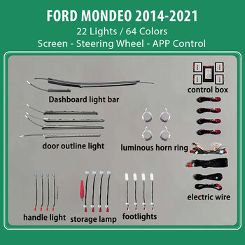 DIQ AMBIENT FORD MONDEO IV mod. 2013-2021 (Digital iQ Ambient Light for Ford Mondeo mod. 2013-2021 with 22 Lights)