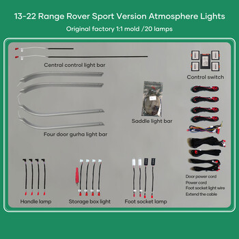 DIQ AMBIENT LR RANGE ROVER SPORT (L494) SM mod. 2013-2021 (Digital iQ Ambient Light for LAND ROVER RANGE ROVER SPORT L494 mod. 2013-2021 with 20 Lights)