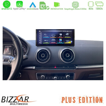 Bizzar oem Audi a3 (8v) 2013-2020 Android12 (8+128gb) Navigation Multimedia 10.25″ hd Anti-Reflection u-au-1213