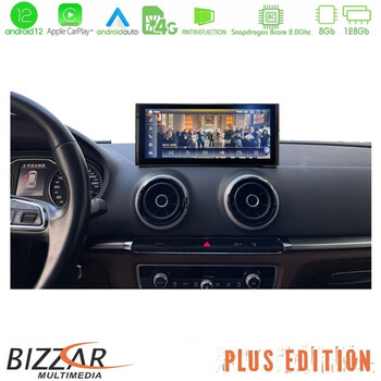 Bizzar oem Audi a3 (8v) 2013-2020 Android12 (8+128gb) Navigation Multimedia 10.25″ hd Anti-Reflection u-au-1213