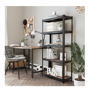 Μεταλλική Ραφιέρα από Ατσάλι με 5 Ξύλινα Ράφια 75 x 30 x 150 cm Songmics GLR030B01