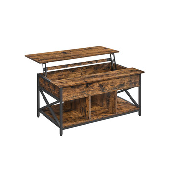 VASAGLE Τραπέζι Καφέ Βιομηχανικού Στυλ με Ανασηκούμενη Επιφάνεια 100x60x48 εκ. LCT205B01