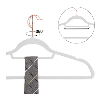 Σετ Βελούδινες Κρεμάστρες Ρούχων 50 τμχ Χρώματος Λευκό Songmics CRF021W02