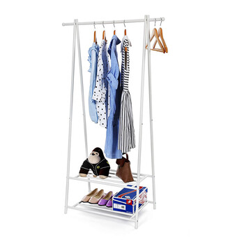 Μεταλλική Κρεμάστρα Ρούχων Δαπέδου 87.5 x 41 x 155 cm Χρώματος Λευκό Songmics HSR05W