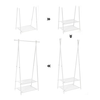 Μεταλλική Κρεμάστρα Ρούχων Δαπέδου 87.5 x 41 x 155 cm Χρώματος Λευκό Songmics HSR05W