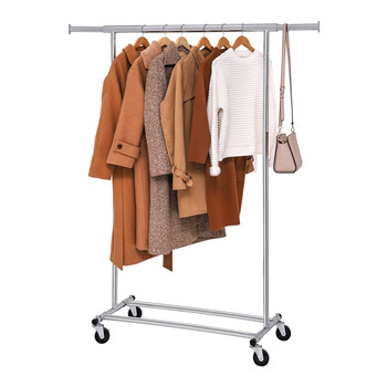 Μεταλλική Κρεμάστρα Ρούχων Δαπέδου Βαρέως Τύπου 92 / 132 x 45.4 x 160 cm με Ρόδες Songmics HSR13S