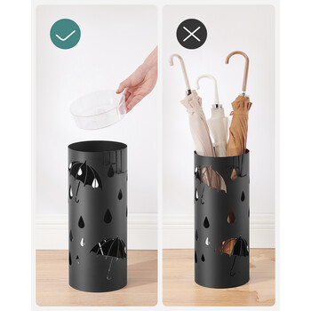 Βάση Ομπρελών SONGMICS, Μεταλλική, με Δίσκο Νερού και 4 Γάντζους, Μαύρη 