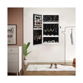 Κρεμαστή Κοσμηματοθήκη Μπιζουτιέρα με Καθρέπτη 67 x 37 x 10.5 cm Songmics JBC51W