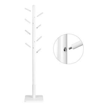 Ξύλινος Καλόγερος με 8 Γάντζους και Ρυθμιζόμενο Ύψος 30 x 30 x 175 cm VASAGLE RCR010W02