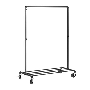 Μεταλλική Κρεμάστρα Ρούχων Δαπέδου 100 x 163 x 49 cm με Ρόδες Songmics HSR61BK