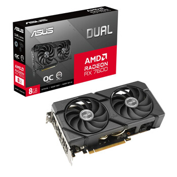 ASUS Dual -RX7600-O8G-EVO AMD Radeon RX 7600 8 GB GDDR6 (90YV0LD0-M0NA00) (ASU90YV0LD0-M0NA00)