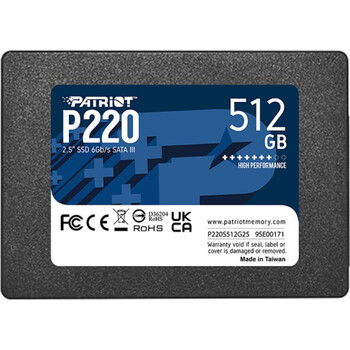 Patriot P220 512 GB Black SATA III 6 Gb/s 25" (P220S512G25) (PATRP220S512G25)