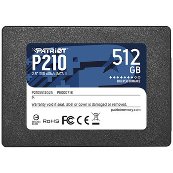 Patriot P210 512 GB Black SATA 6 Gb/s 25" (P210S512G25) (PATRP210S512G25)