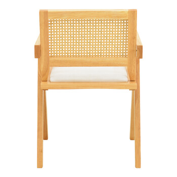 Πολυθρόνα Winslow pakoworld rubberwood σε φυσική απόχρωση-ύφασμα λευκό 51x54x80εκ