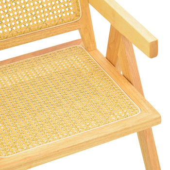 Πολυθρόνα Winslow pakoworld rubberwood-rattan σε φυσική απόχρωση 51x54x80εκ