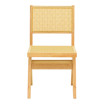 Καρέκλα Winslow pakoworld rubberwood-rattan σε φυσική απόχρωση 46x58x80εκ