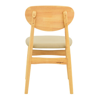 Καρέκλα Cardith pakoworld rubberwood-plywood σε φυσική απόχρωση-pu μπεζ 48x51x78εκ