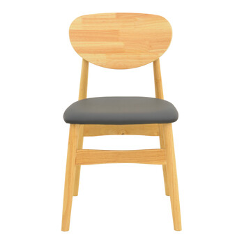 Καρέκλα Cardith pakoworld rubberwood-plywood σε φυσική απόχρωση-pu μαύρο 48x51x78εκ