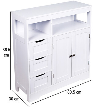 Shally Dogan  Ντουλάπι Μπάνιου Δαπέδου με 3 Συρτάρια και 2 Πόρτες Ντουλάπι 80.5x30x86.5cm  02841510