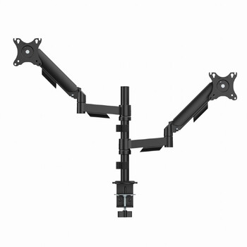 GEMBIRD ADJUSTABLE DESK 2-DISPLAY MOUNTING ARM, 17”-32” BLACK