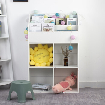 BAKAJI  Παιδική Βιβλιοθήκη Ξύλινη Ράφι 5 Επιπέδων για Παιχνίδια και Βιβλία Λευκό  02814206