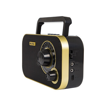 DM-77-542 . Φορητό αναλογικό ραδιόφωνο AM/FM BLOW RA12 μαύρο-χρυσό