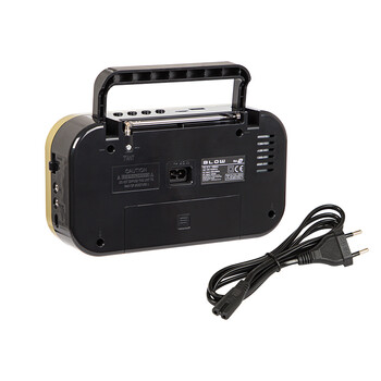 DM-77-542 . Φορητό αναλογικό ραδιόφωνο AM/FM BLOW RA12 μαύρο-χρυσό