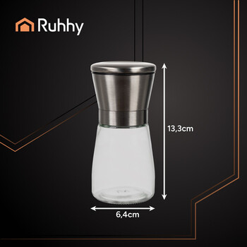 Ruhhy Σετ Γυάλινων Μύλων Άλεσης Αλατιού και Πιπεριού 25459