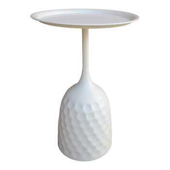 Βοηθητικό τραπέζι Waini pakoworld μέταλλο σε κρεμα απόχρωση Φ39x60εκ