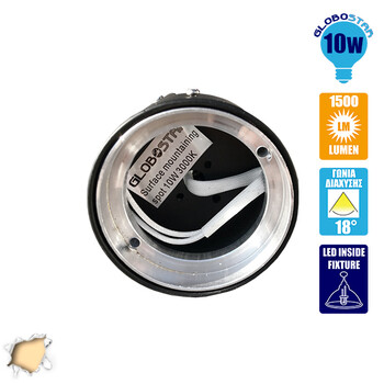 LED Φωτιστικό Σποτ Οροφής με Σπαστή Βάση Black Body 10W 230V 1400lm 24° Θερμό Λευκό 3000k GloboStar 93009