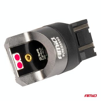 03592/AM ΛΑΜΠΑΚΙΑ W21/5W 7443 12/24V 6.000K 4xSMD LED CAN-BUS ΚΟΚΚΙΝΟ PRO SERIES AMIO - 2 Τεμ.