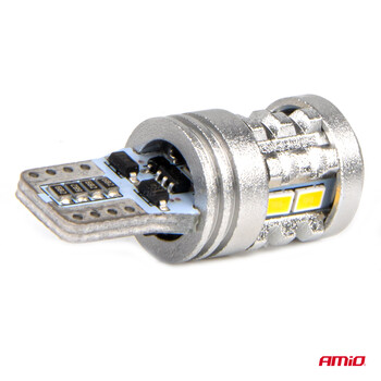 03718/AM ΛΑΜΠΑΚΙΑ LED T10 W5W 12/24V LED 6x3020+1x3030SMD STANDARD ΛΕΥΚΑ ΑΜΙΟ - 2 ΤΕΜ.