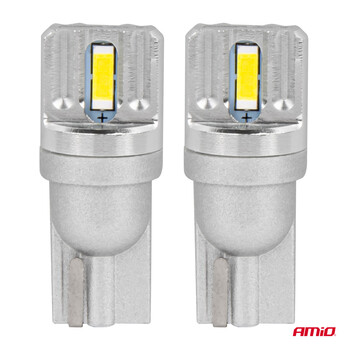 03719/AM ΛΑΜΠΑΚΙΑ LED T10 W5W 12/24V LED 2x1860SMD STANDARD ΛΕΥΚΑ ΑΜΙΟ - 2 ΤΕΜ.
