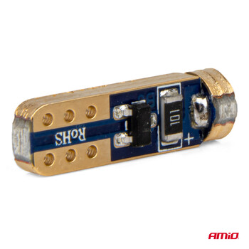 03728/AM ΛΑΜΠΑΚΙΑ T5 W1W 12V 1SMD LED ΜΠΛΕ AMIO - 2 ΤΕΜ.
