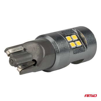 04234/AM ΛΑΜΠΑΚΙΑ T10 W5W 12V/24V LED CAN-BUS 16xSMD 2016 ΛΕΥΚΟ ΦΩΣ 5.500K (ΣΕ ΧΡΩΜΑ ΧΡΩΜΙΟΥ) AMIO -  2 ΤΕΜ.