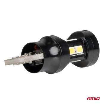 04245/AM ΛΑΜΠΑΚΙΑ LED T15 W16W 12V/24V LED CAN-BUS 15xSMD 2835 ΛΕΥΚΟ ΦΩΣ 5.500K (ΣΕ ΧΡΩΜΑ ΜΑΥΡΟ) AMIO - 2 ΤΕΜ.