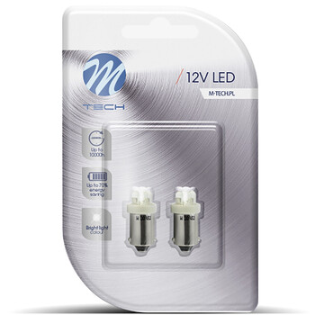 LB013W/MT T4W 12V 0,96W BA9s (ΜΙΝΙΟΝ) LED 4xLED 3mm ΛΕΥΚΟ BLISTER 2ΤΕΜ. M-TECH