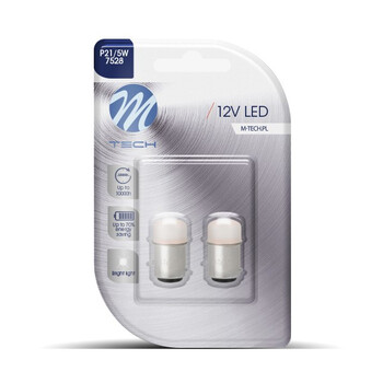 LB038R/MT P21/5W 12V BAY15d 9xSMD3014 LED ΚΟΚΚΙΝΟ BLISTER M-TECH - 2 ΤΕΜ.