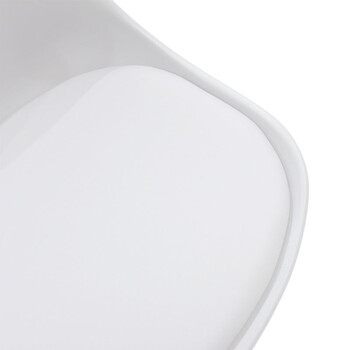 Καρέκλα Gaston pakoworld PP-PU λευκό-φυσικό πόδι 43x51x75εκ