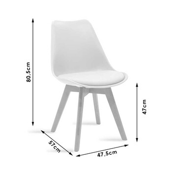 Καρέκλα Gaston pakoworld PP-PU μαύρο-φυσικό πόδι 43x51x75 εκ