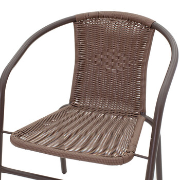 Πολυθρόνα Obbi pakoworld μέταλλο-pe καφέ 53x59x72εκ