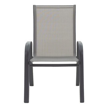 Πολυθρόνα Calan pakoworld στοιβαζόμενη μέταλλο ανθρακί-textilene ανθρακί 54x74x91εκ