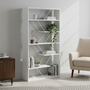 Βιβλιοθήκη Tars pakoworld λευκό 84x24x157εκ