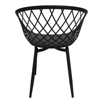 Πολυθρόνα Ezra pakoworld μαύρο pp-πόδι μαύρο μέταλλο 63x55x83εκ