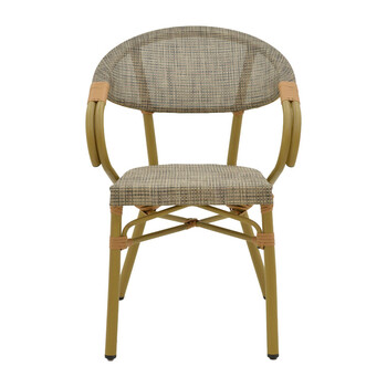 Πολυθρόνα Isaia pakoworld φυσικό αλουμίνιο-textilene γκρι 57x57x83εκ