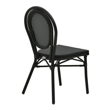 Καρέκλα Nacia pakoworld στοιβαζόμενη μαύρο αλουμίνιο-μαύρο textilene 45x59x85εκ
